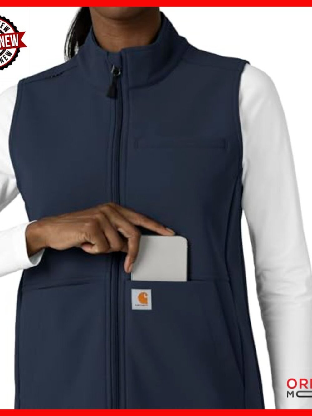 Fleece Vest Modern Fit Sleeveless Aviator Style 4-Pocket Design - Picture 5 of 7